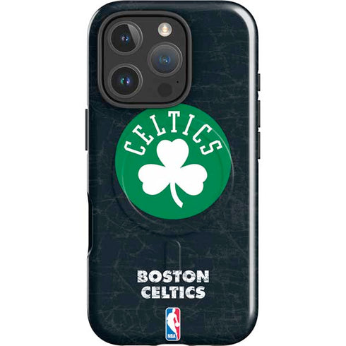 NBA Boston Celtics Black Secondary Logo iPhone 16 Pro Magsafe Impact Case